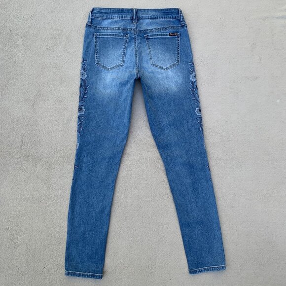 Seven7 Embroidered Skinny Mid Rise Jeans Sz6 - Picture 7 of 15